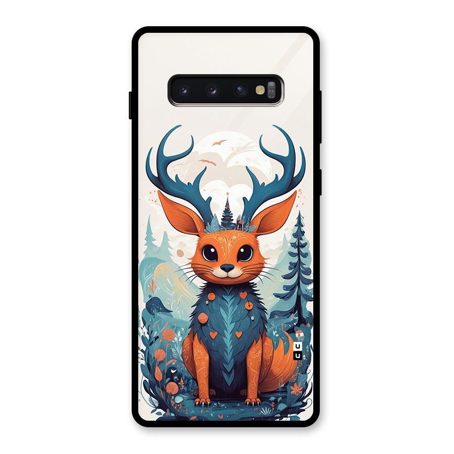 Magestic Animal Glass Back Case for Galaxy S10 Plus