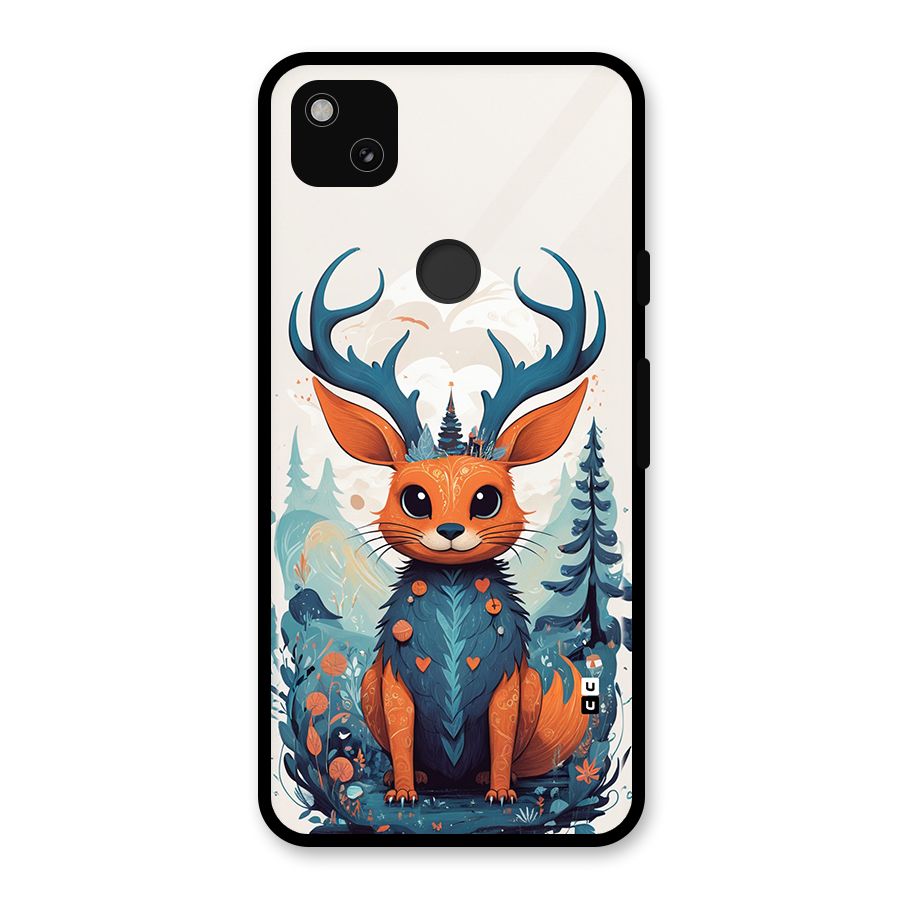Magestic Animal Glass Back Case for Google Pixel 4a