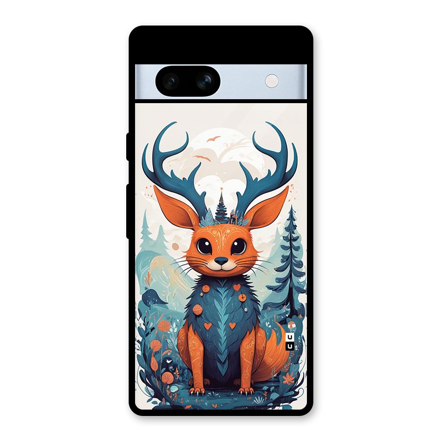 Magestic Animal Glass Back Case for Google Pixel 7a