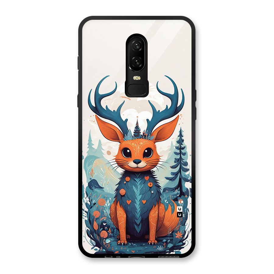 Magestic Animal Glass Back Case for OnePlus 6