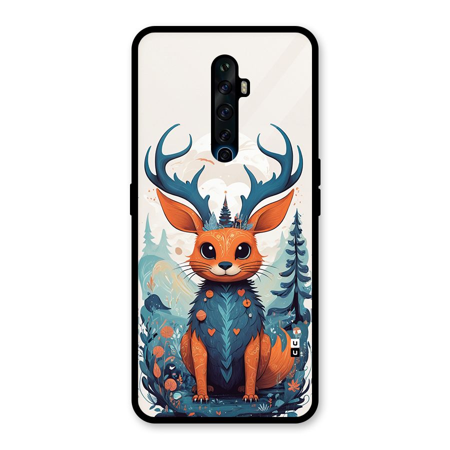 Magestic Animal Glass Back Case for Oppo Reno2 F