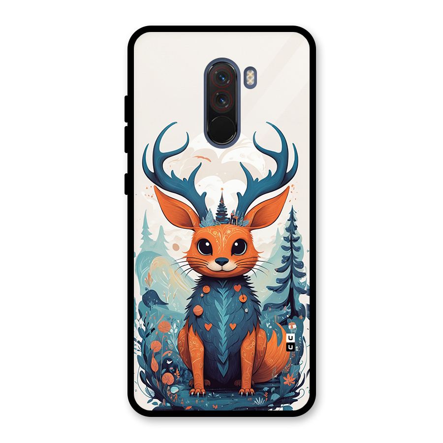 Magestic Animal Glass Back Case for Poco F1
