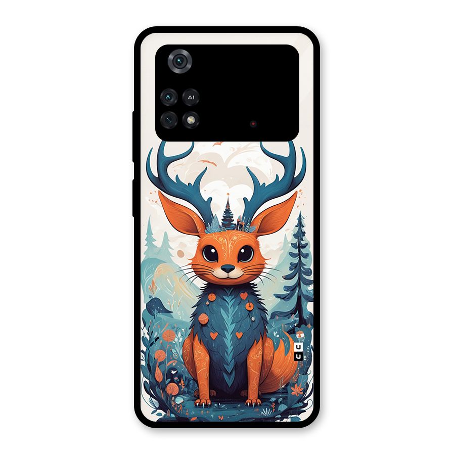 Magestic Animal Glass Back Case for Poco M4 Pro 4G