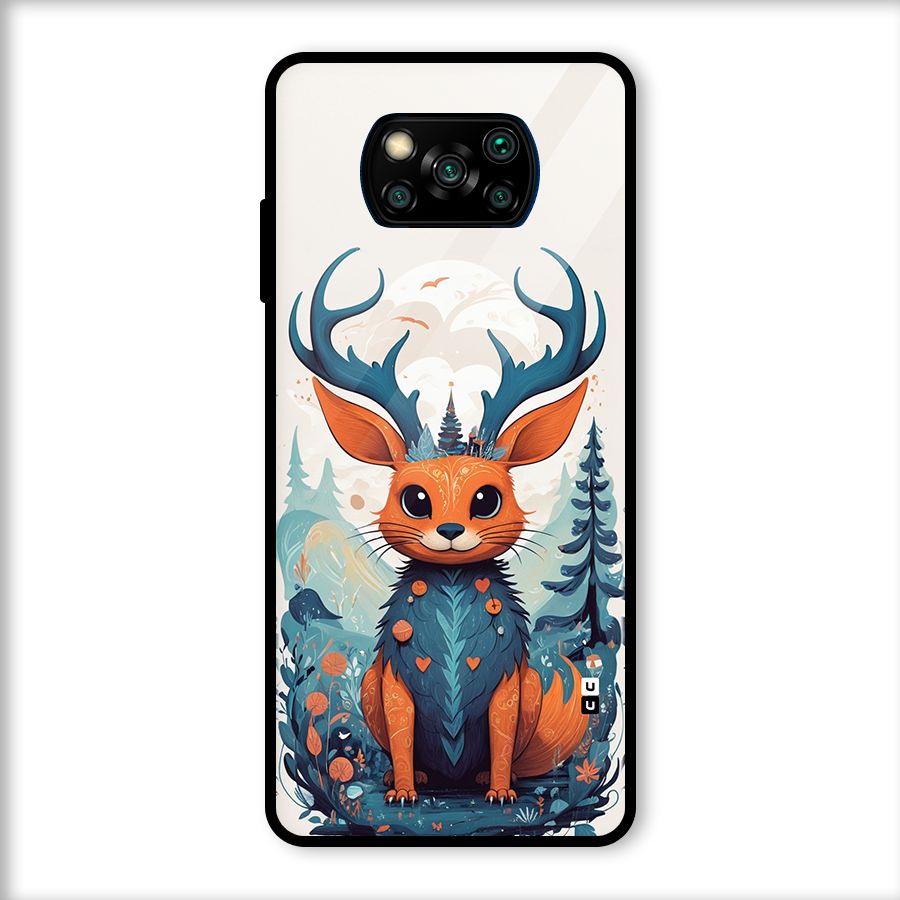 Magestic Animal Glass Back Case for Poco X3