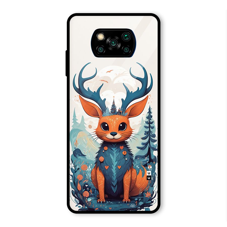Magestic Animal Glass Back Case for Poco X3 Pro