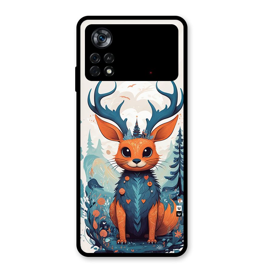 Magestic Animal Glass Back Case for Poco X4 Pro 5G