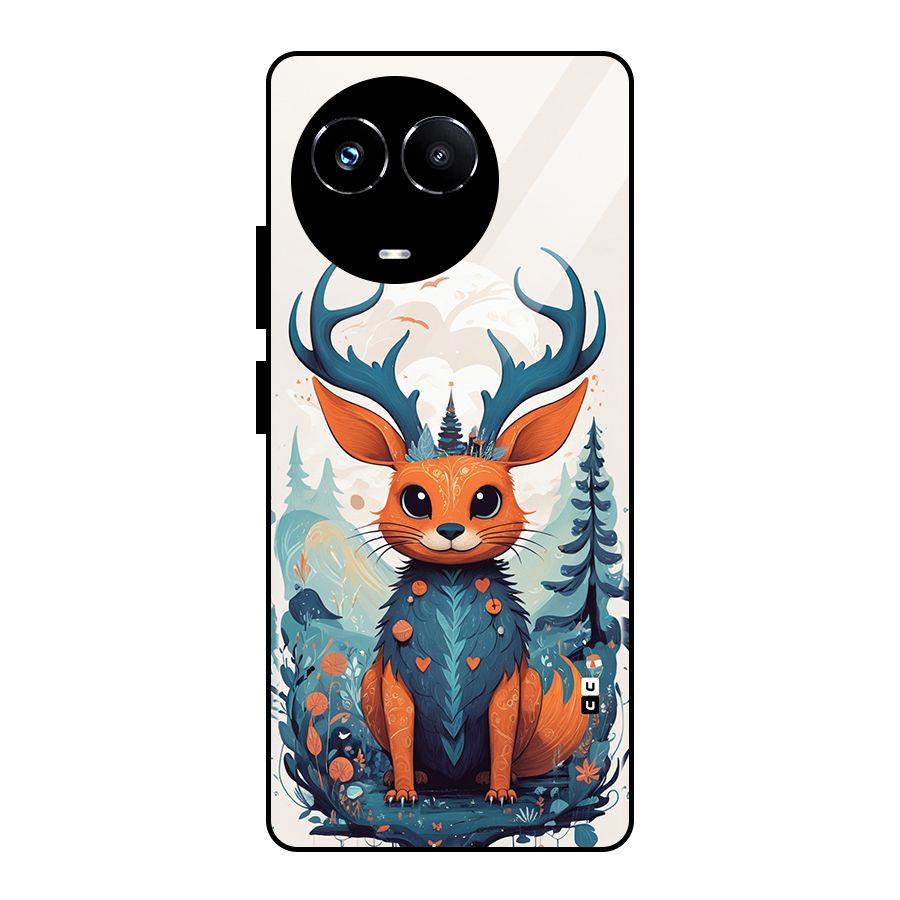 Magestic Animal Glass Back Case for Realme 11X