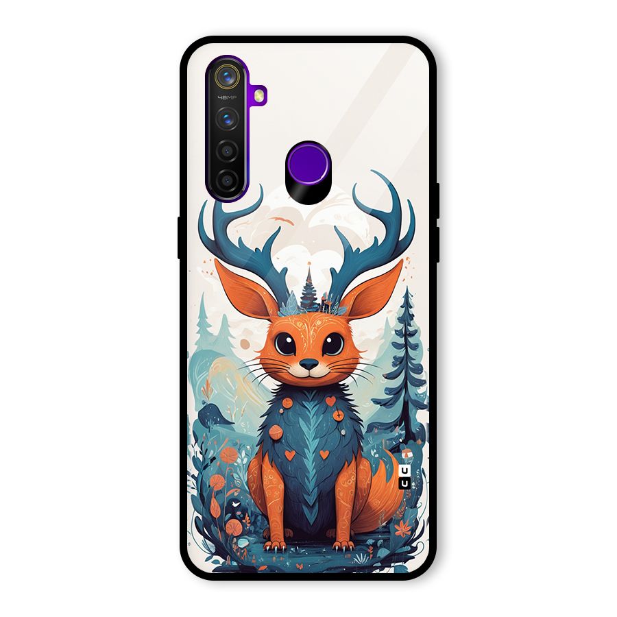 Magestic Animal Glass Back Case for Realme 5 Pro