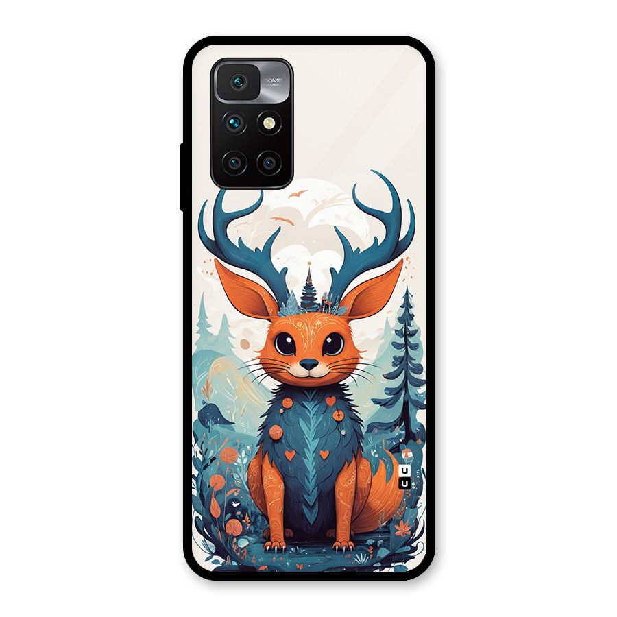 Magestic Animal Glass Back Case for Redmi 10 Prime