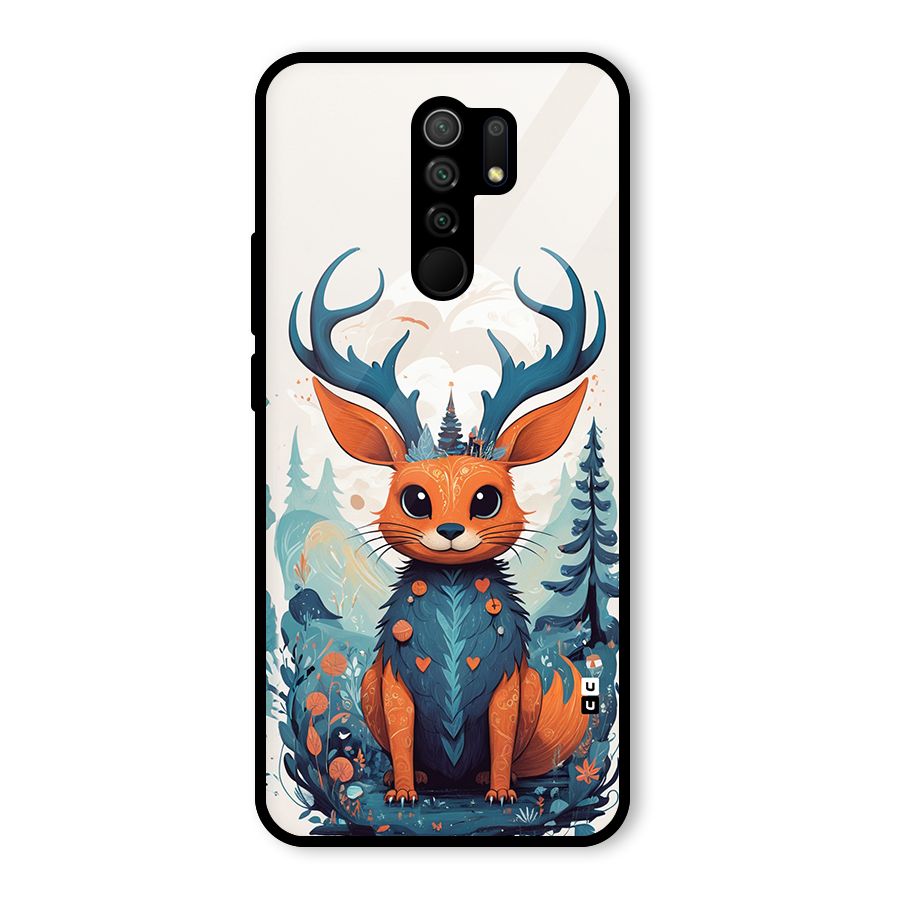 Magestic Animal Glass Back Case for Redmi 9 Prime