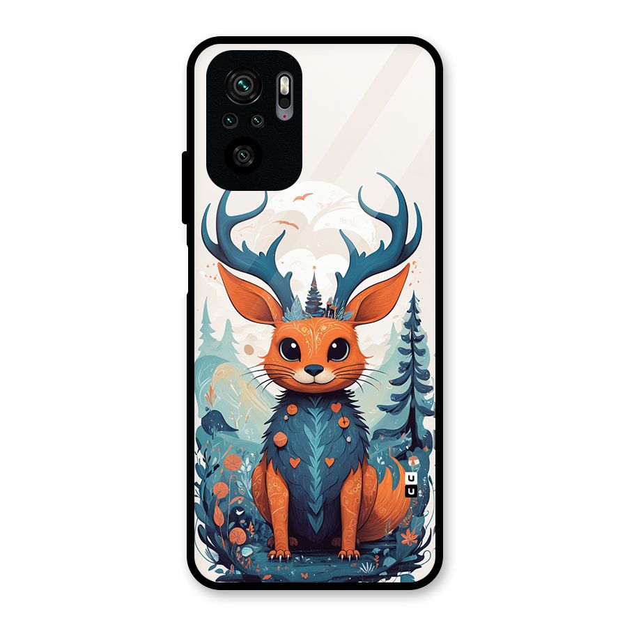 Magestic Animal Glass Back Case for Redmi Note 10S