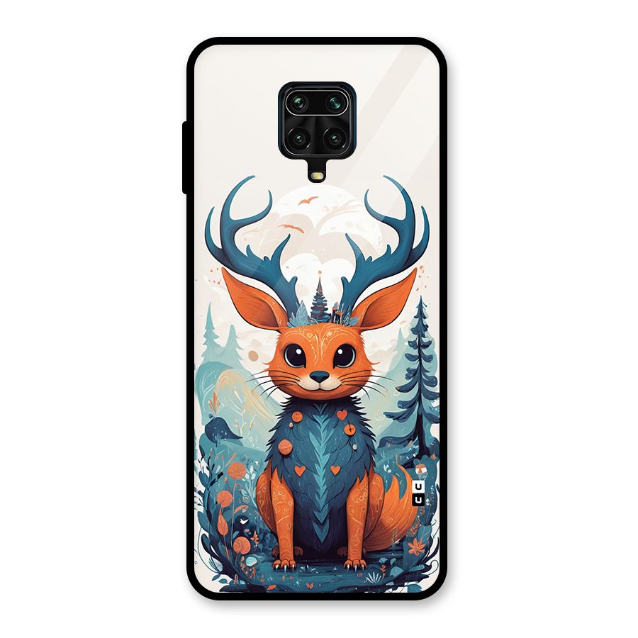 Magestic Animal Glass Back Case for Redmi Note 9 Pro