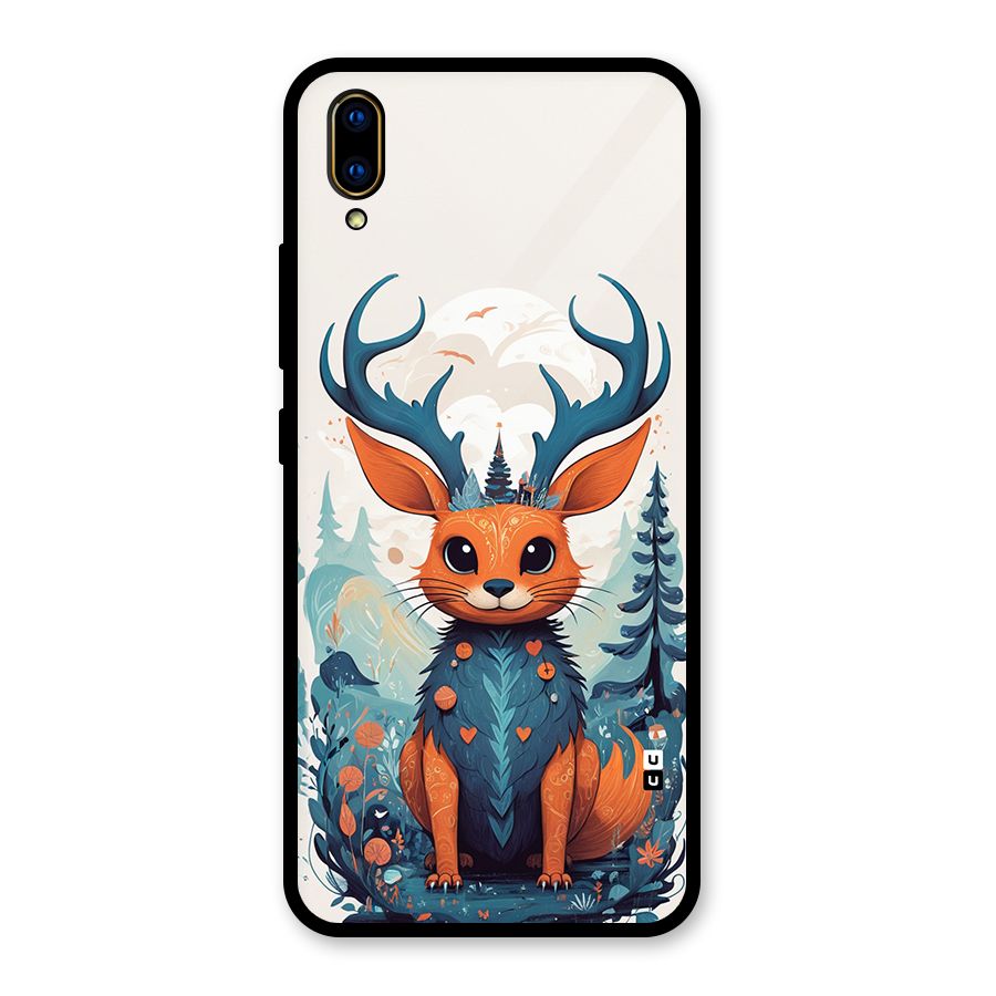 Magestic Animal Glass Back Case for Vivo V11 Pro
