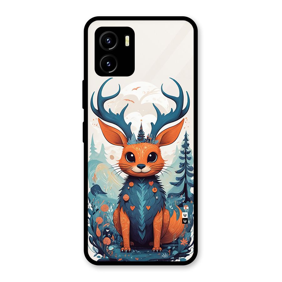 Magestic Animal Glass Back Case for Vivo Y15s