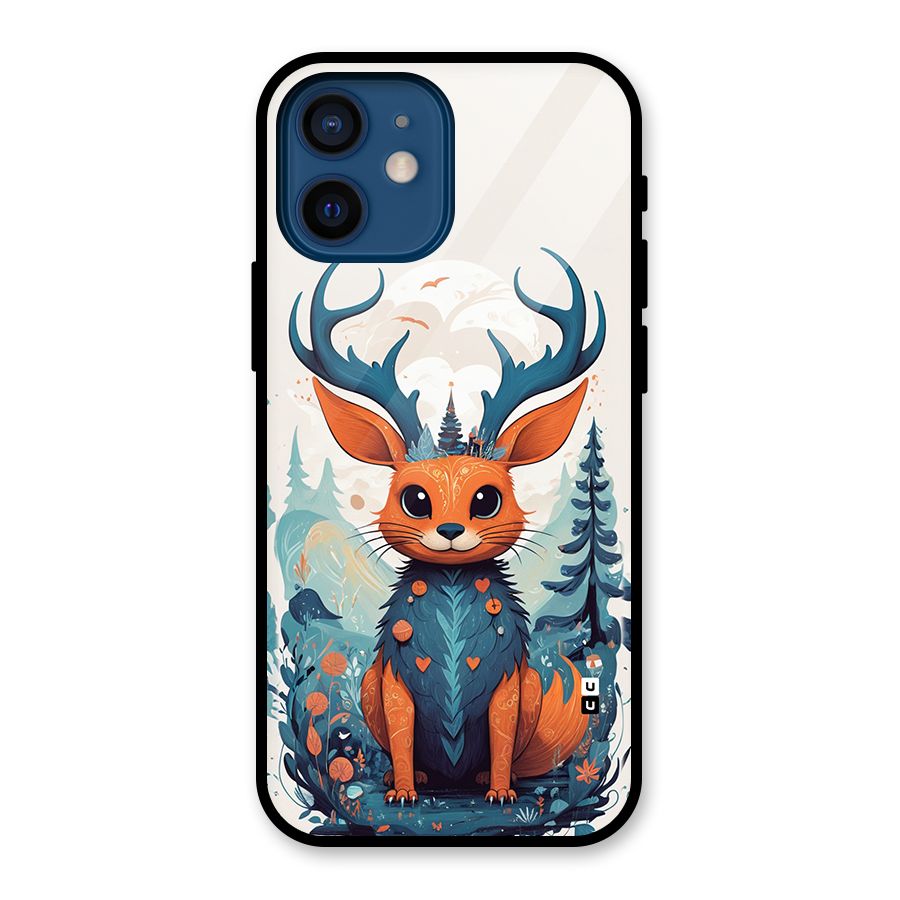 Magestic Animal Glass Back Case for iPhone 12 Mini