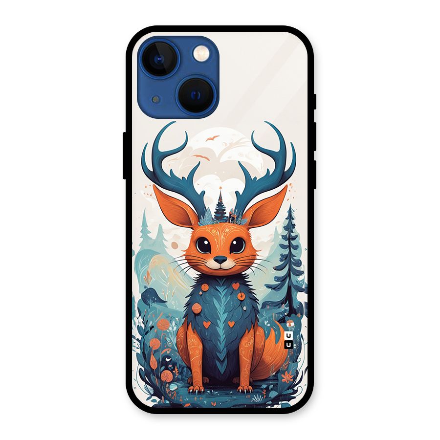 Magestic Animal Glass Back Case for iPhone 13 Mini