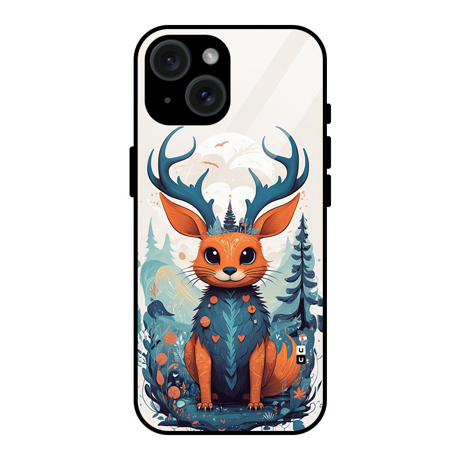 Magestic Animal Glass Back Case for iPhone 15