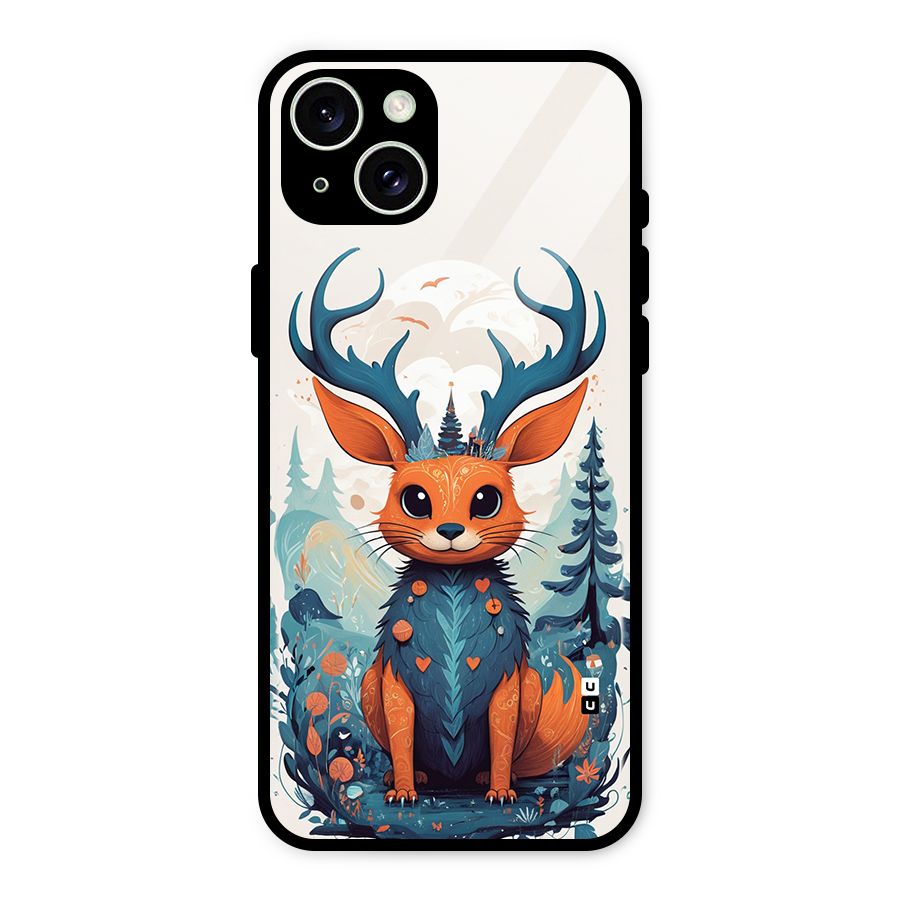Magestic Animal Glass Back Case for iPhone 15 Plus