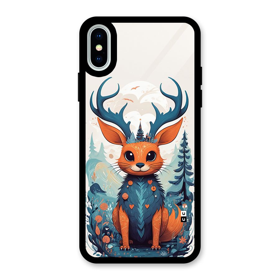 Magestic Animal Glass Back Case for iPhone XS