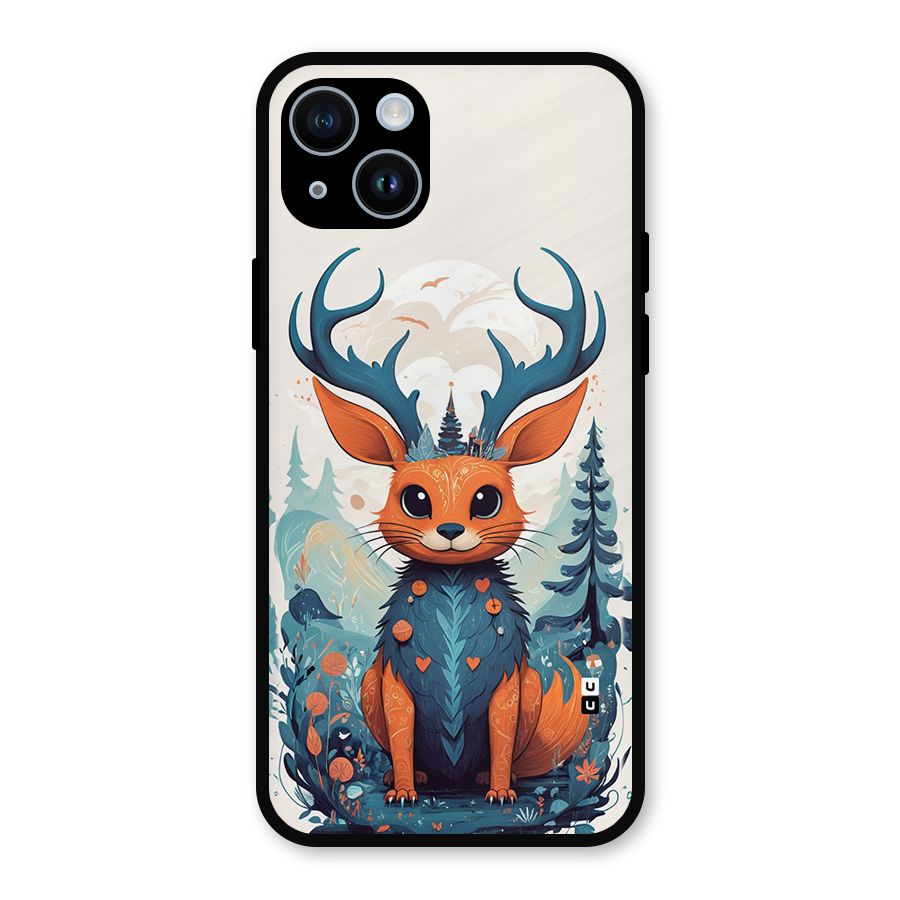 Magestic Animal Metal Back Case for iPhone 14