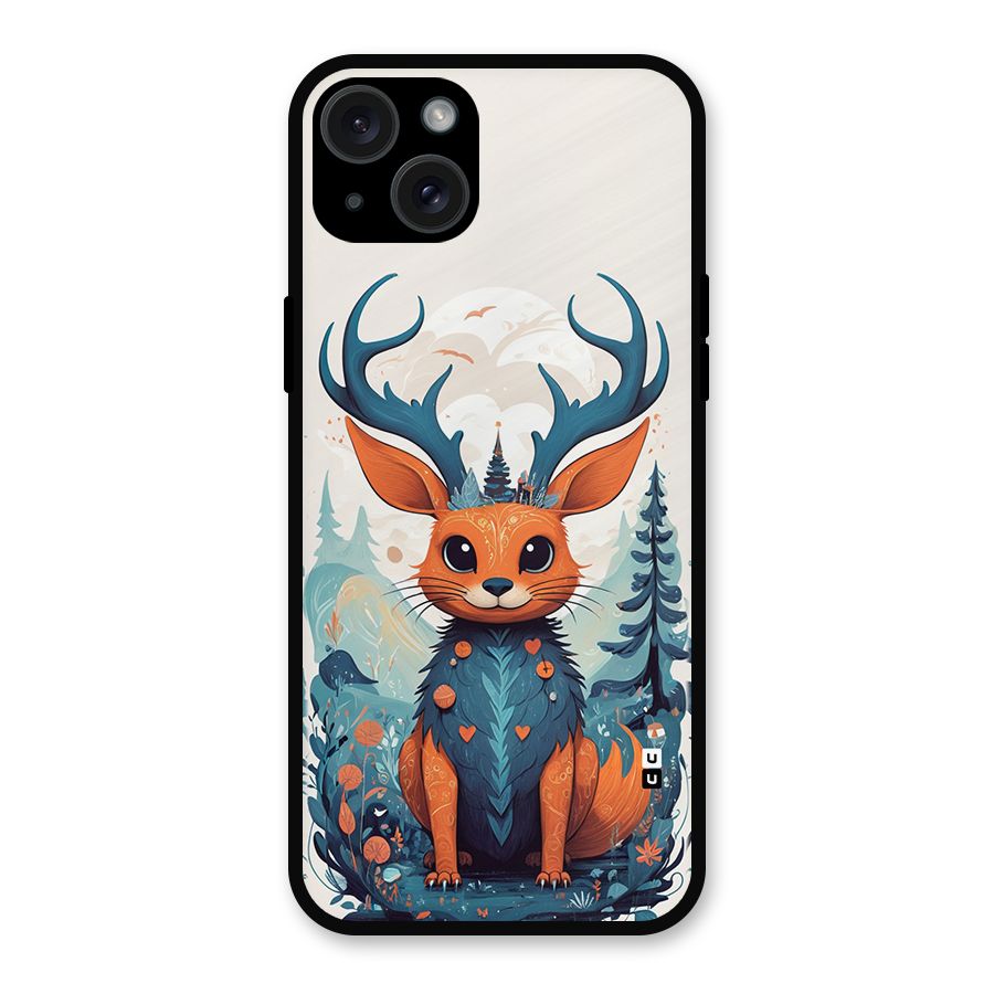 Magestic Animal Metal Back Case for iPhone 15 Plus