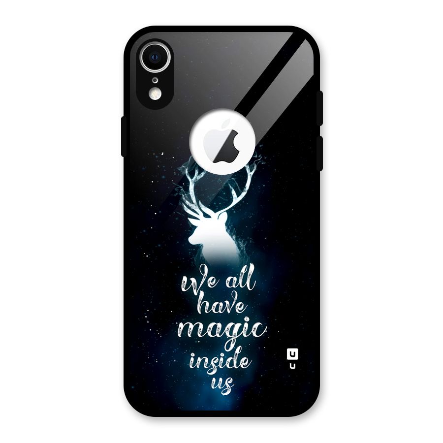 Magic Inside Glass Back Case for iPhone XR Logo Cut