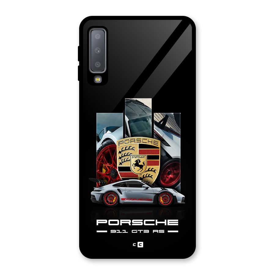 Magnificent Supercar Glass Back Case for Galaxy A7 (2018)