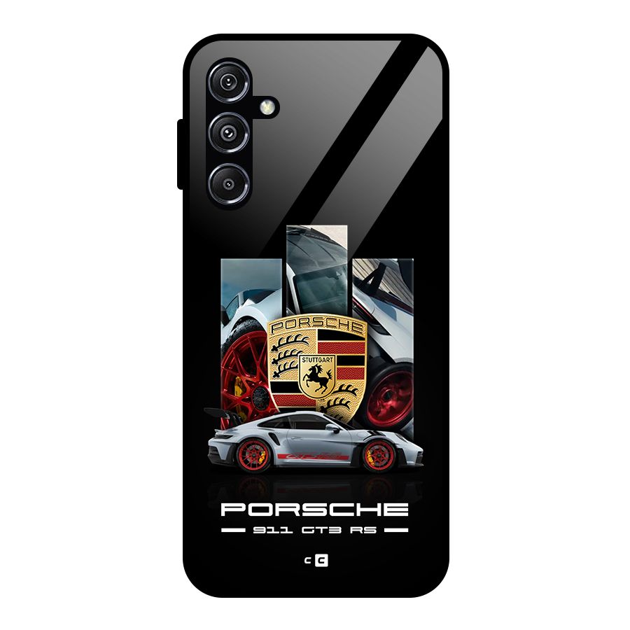 Magnificent Supercar Glass Back Case for Galaxy M34 5G