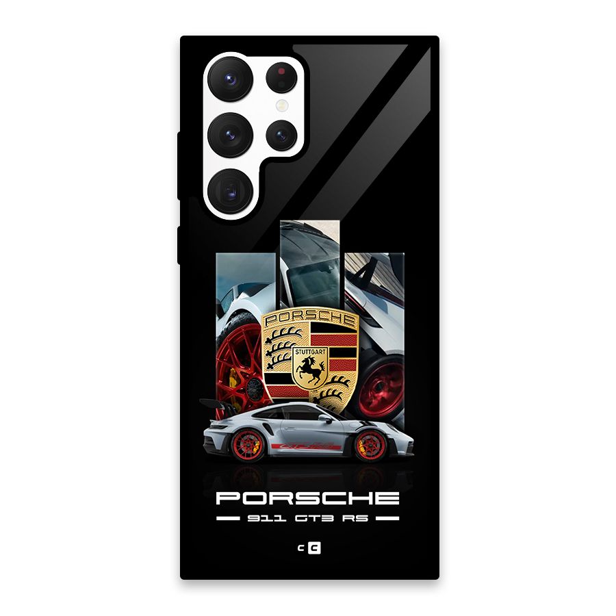 Magnificent Supercar Glass Back Case for Galaxy S22 Ultra 5G