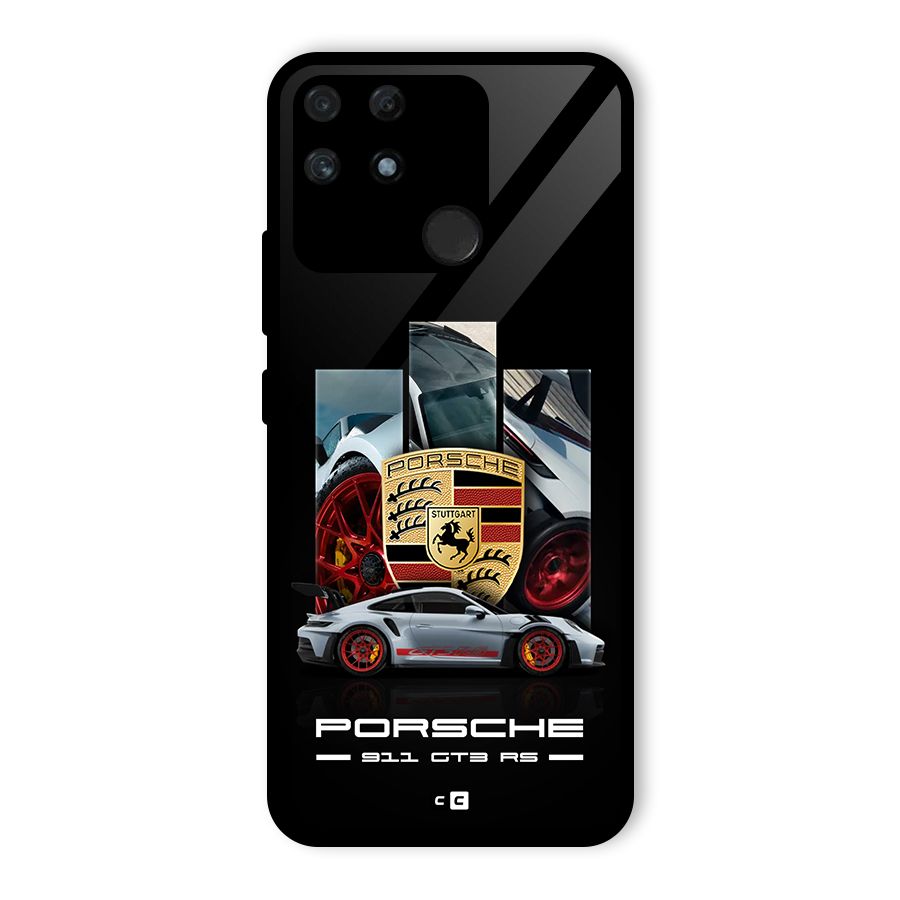 Magnificent Supercar Glass Back Case for Realme Narzo 50A
