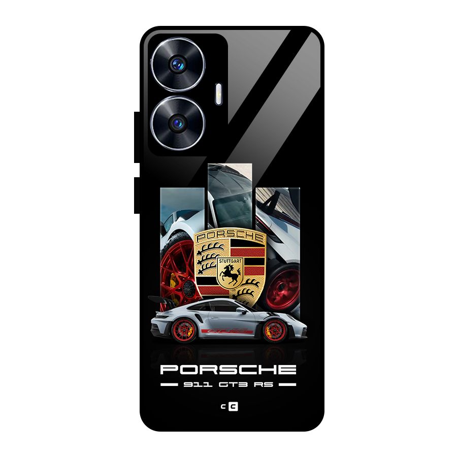 Magnificent Supercar Glass Back Case for Realme Narzo N55