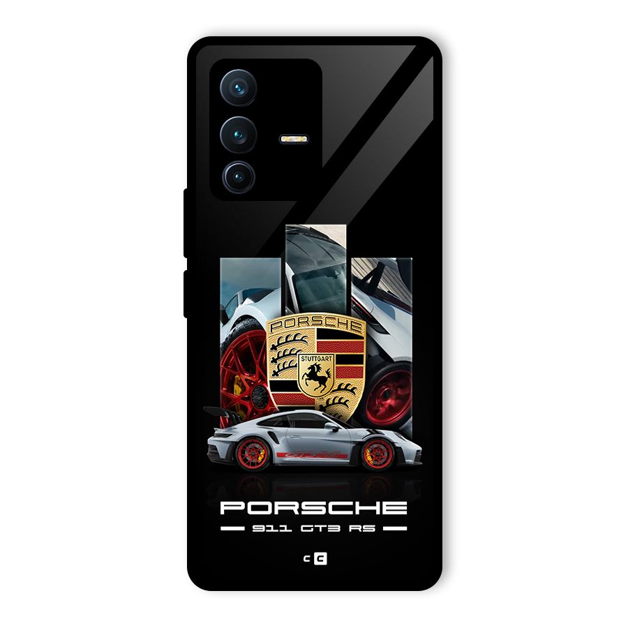 Magnificent Supercar Glass Back Case for Vivo V23 Pro