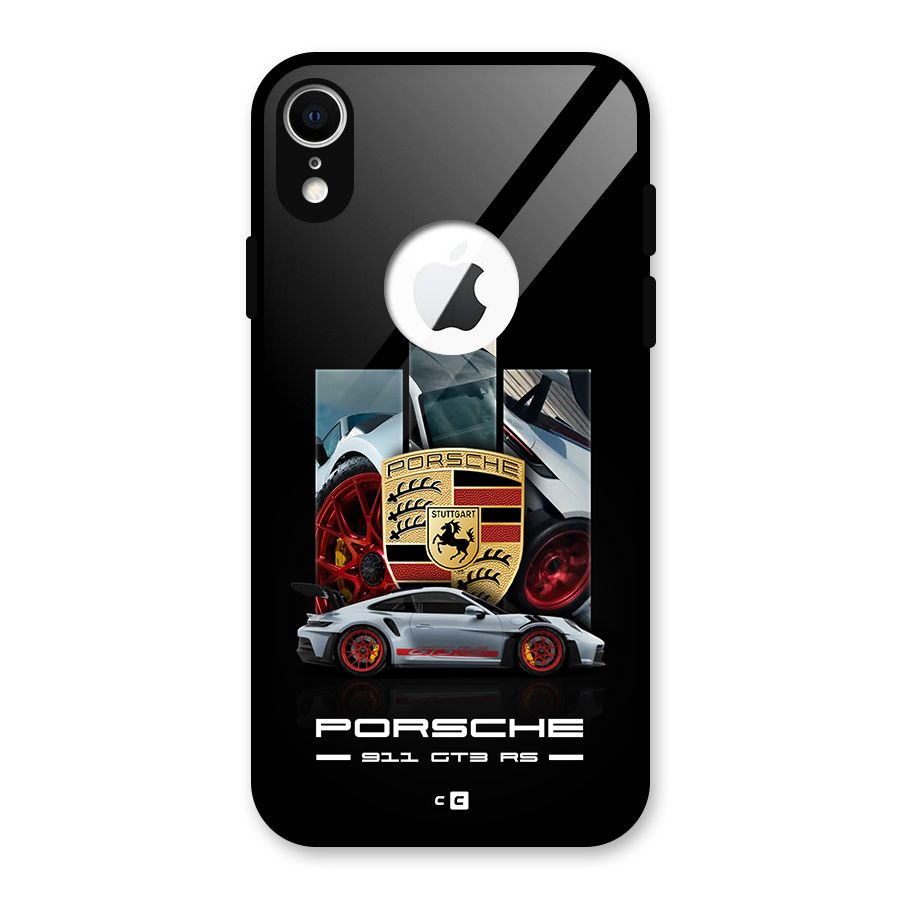 Magnificent Supercar Glass Back Case for iPhone XR Logo Cut