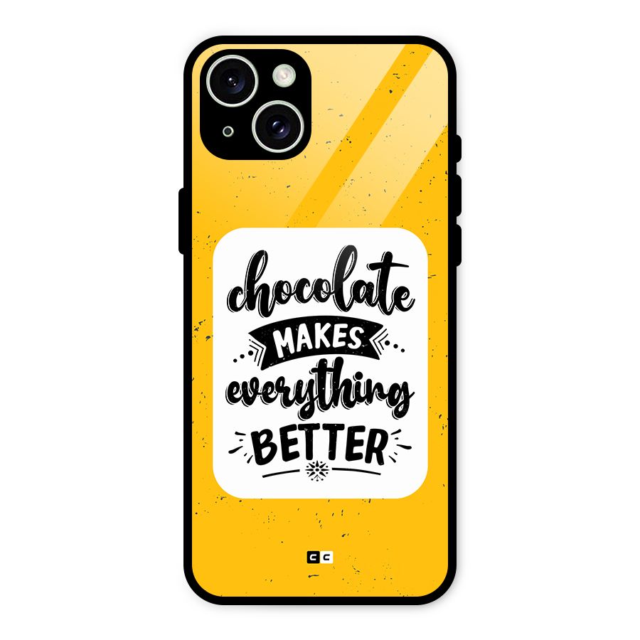 Makes Everything Better Glass Back Case for iPhone 15 Plus