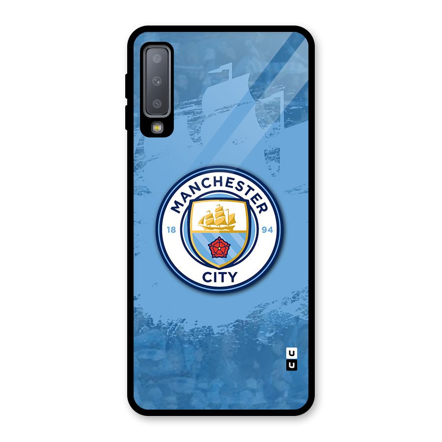 Manchester City Club Glass Back Case for Galaxy A7 (2018)