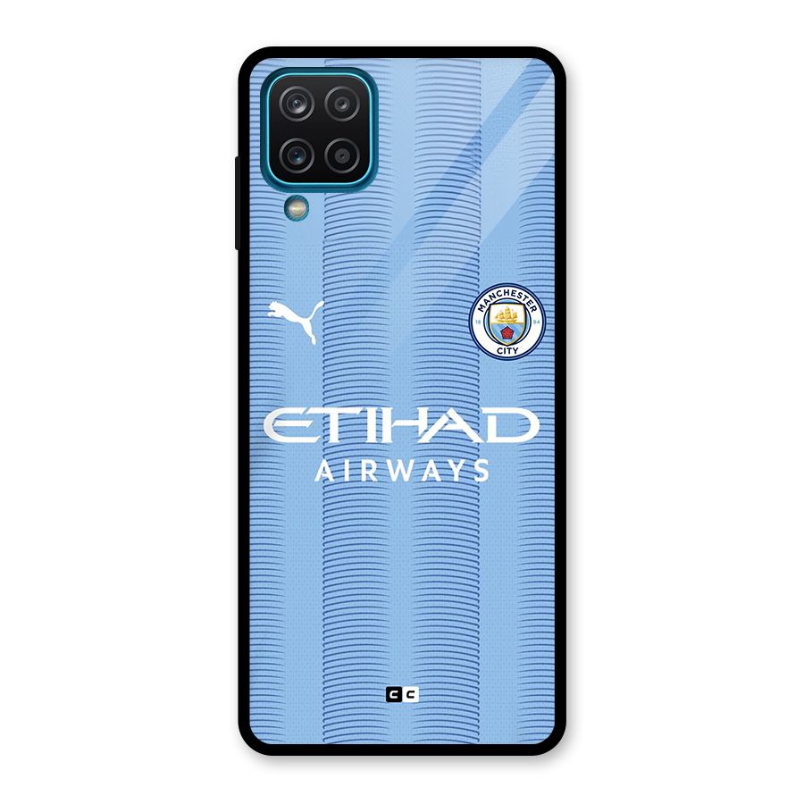 Manchester Etihad Jersey Glass Back Case for Galaxy A12