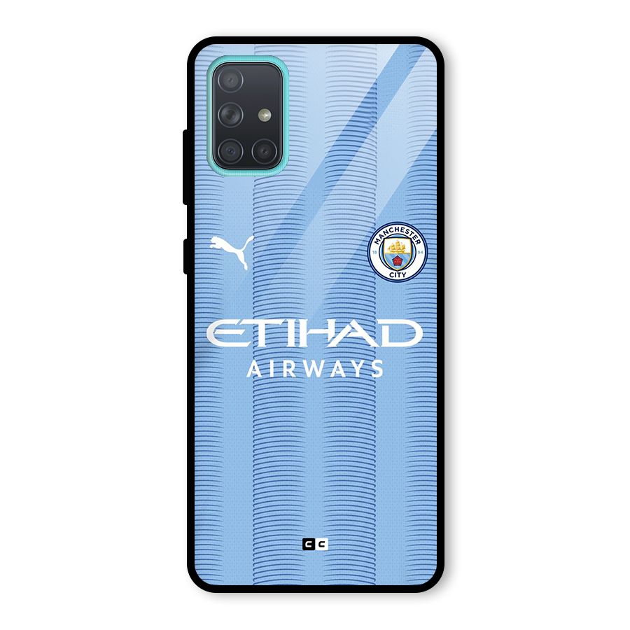 Manchester Etihad Jersey Glass Back Case for Galaxy A71