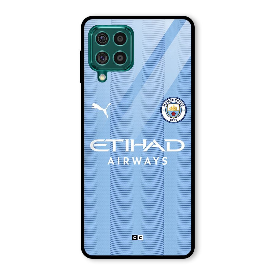 Manchester Etihad Jersey Glass Back Case for Galaxy F62