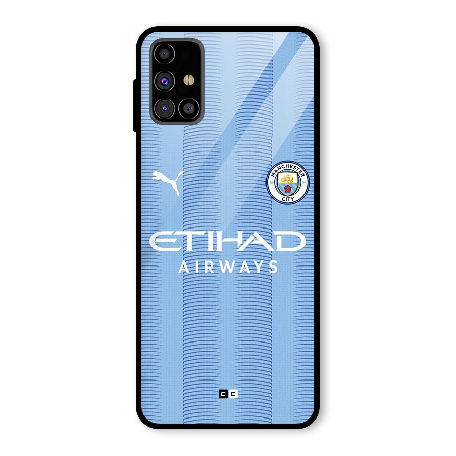 Manchester Etihad Jersey Glass Back Case for Galaxy M31s