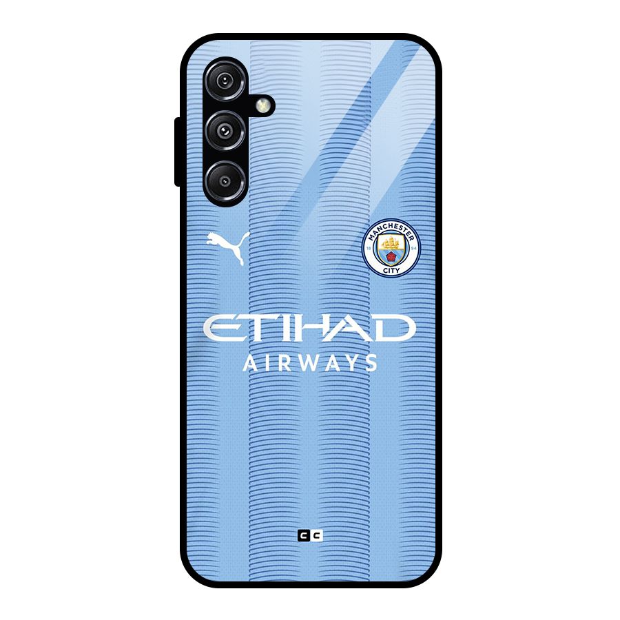 Manchester Etihad Jersey Glass Back Case for Galaxy M34 5G