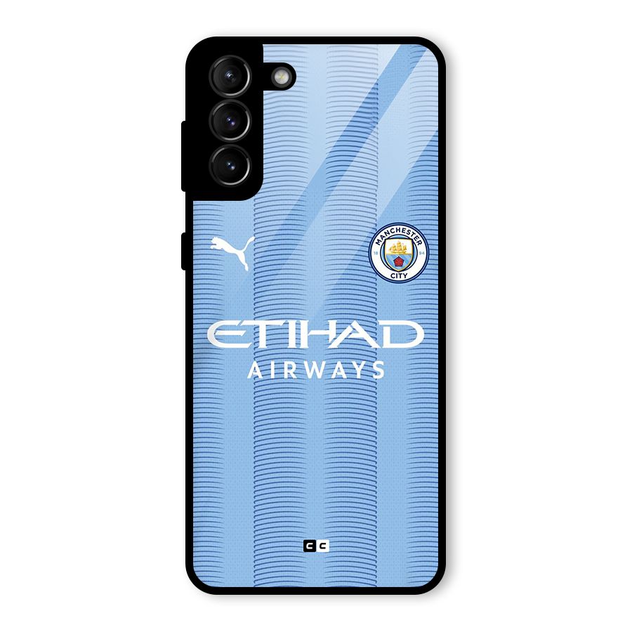 Manchester Etihad Jersey Glass Back Case for Galaxy S21 Plus
