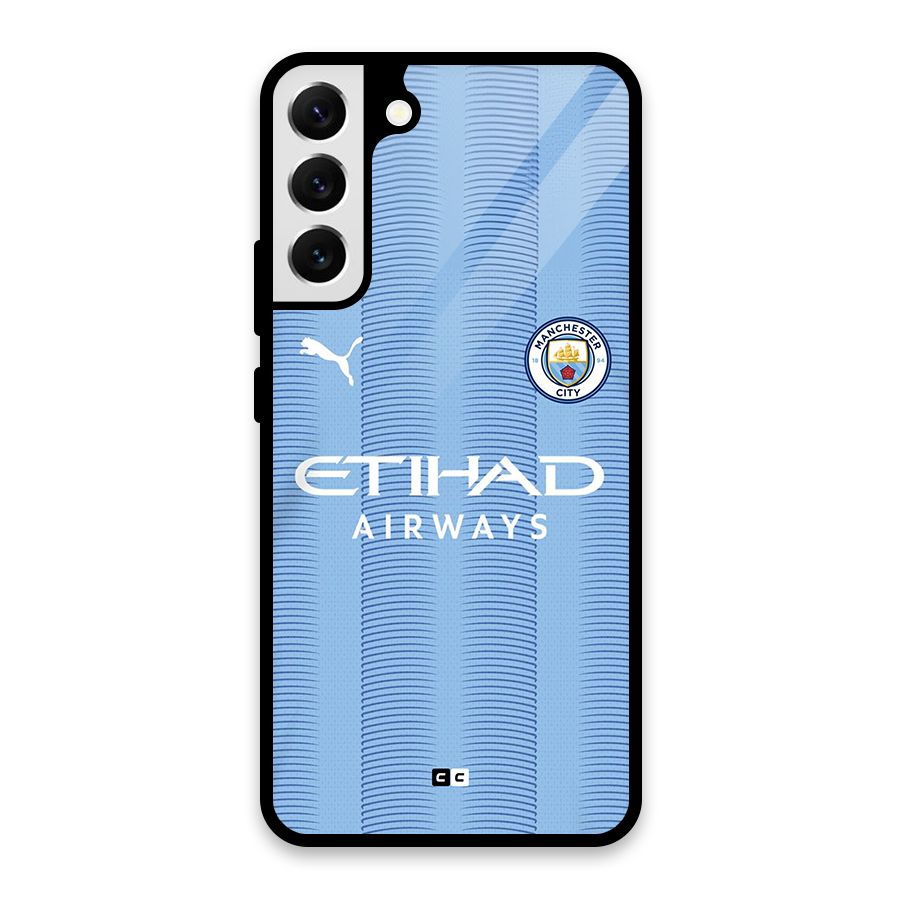 Manchester Etihad Jersey Glass Back Case for Galaxy S22 Plus 5G