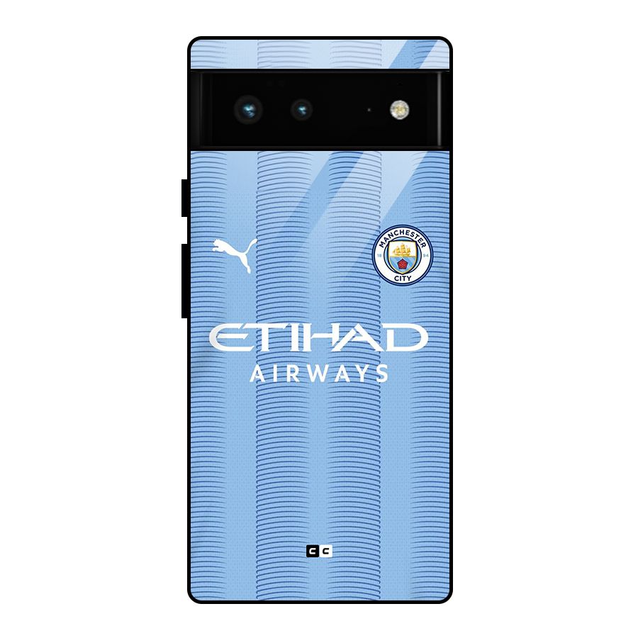 Manchester Etihad Jersey Glass Back Case for Google Pixel 6