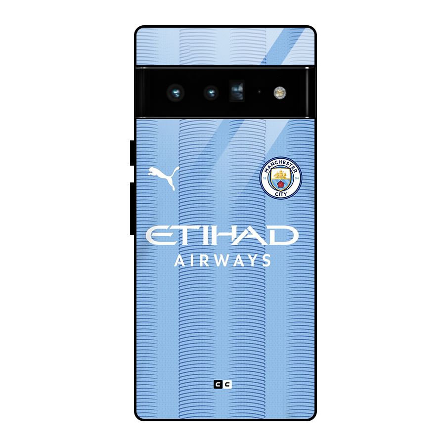 Manchester Etihad Jersey Glass Back Case for Google Pixel 6 Pro