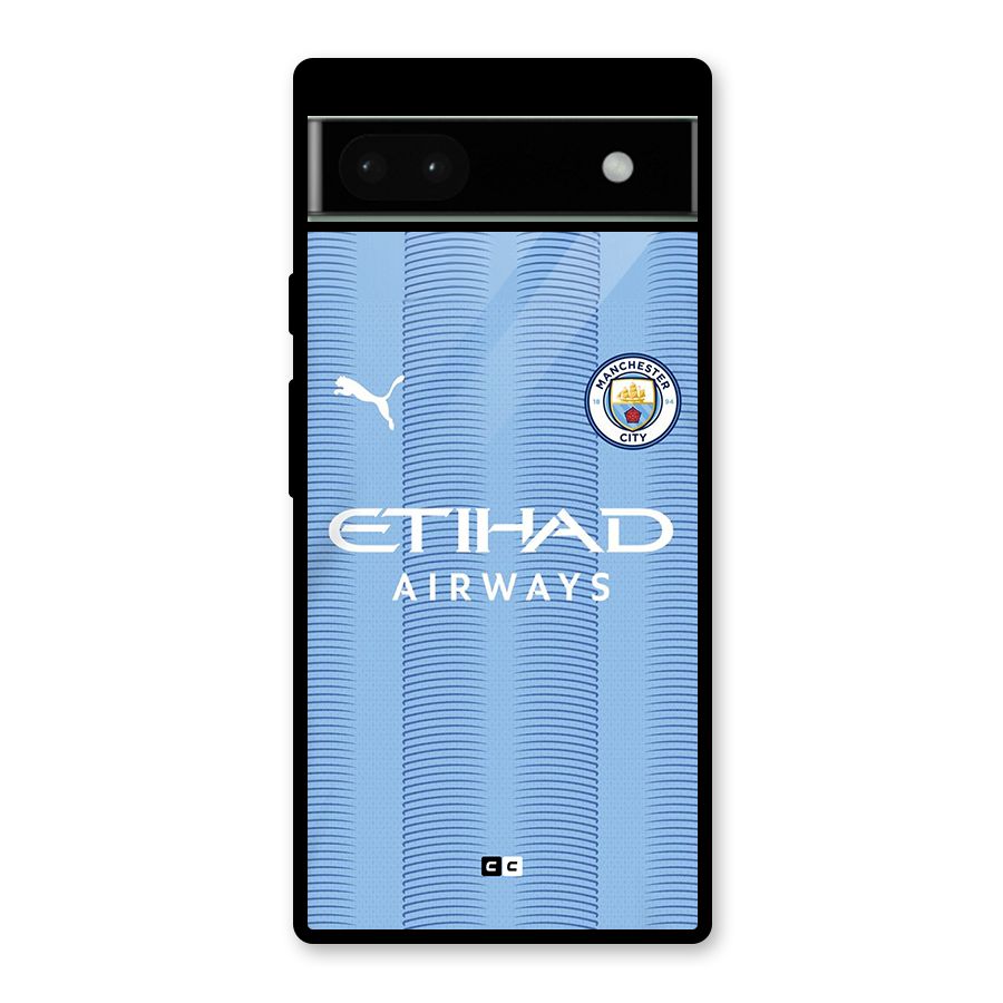 Manchester Etihad Jersey Glass Back Case for Google Pixel 6a