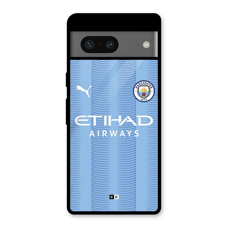 Manchester Etihad Jersey Glass Back Case for Google Pixel 7