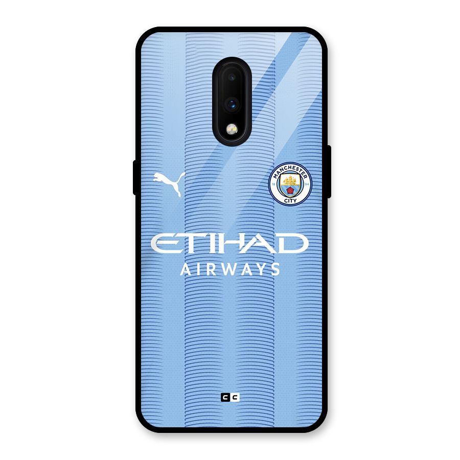 Manchester Etihad Jersey Glass Back Case for OnePlus 7
