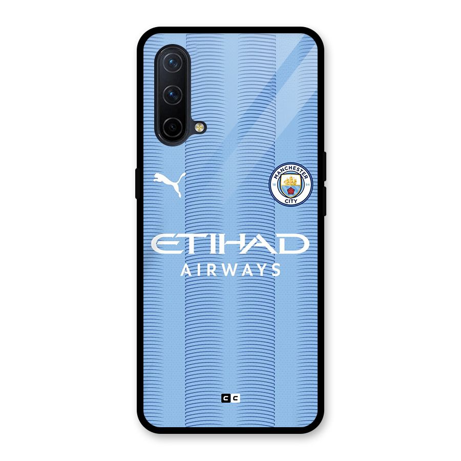 Manchester Etihad Jersey Glass Back Case for OnePlus Nord CE 5G