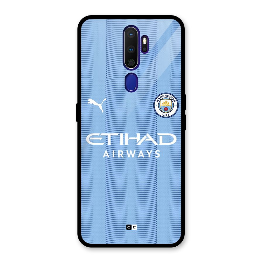 Manchester Etihad Jersey Glass Back Case for Oppo A9 (2020)