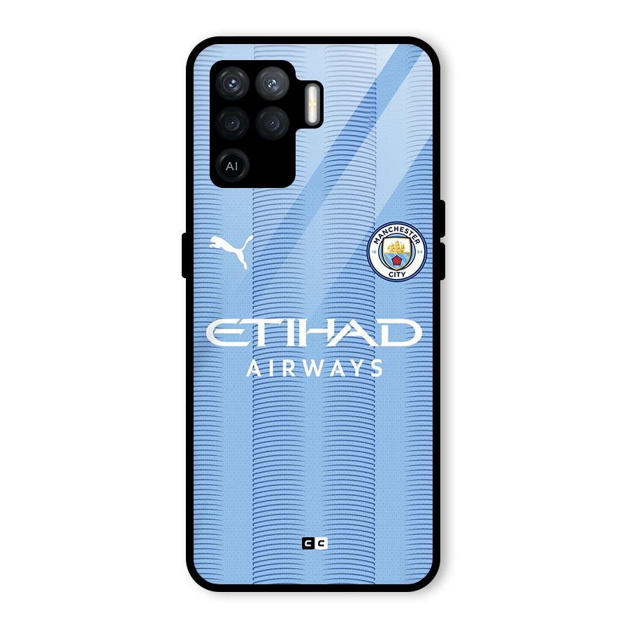 Manchester Etihad Jersey Glass Back Case for Oppo F19 Pro